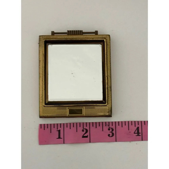 Vintage Small Gold Metal Frame Twofold Goldtone Picture Frame Nursery Decor - Picture 3 of 9